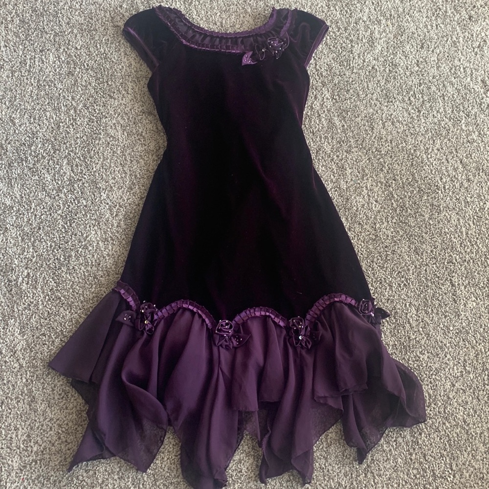 Purple velvet dress